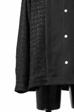 画像をギャラリービューアに読み込む, A.F ARTEFACT SNAPPED PANEL SWITCHING SHIRT / COMBI TWILL & TWEED (BLACK)