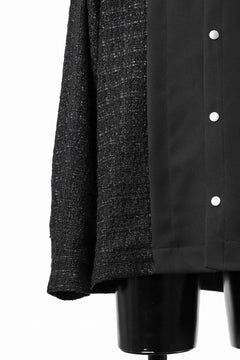 画像をギャラリービューアに読み込む, A.F ARTEFACT SNAPPED PANEL SWITCHING SHIRT / COMBI TWILL & TWEED (BLACK)