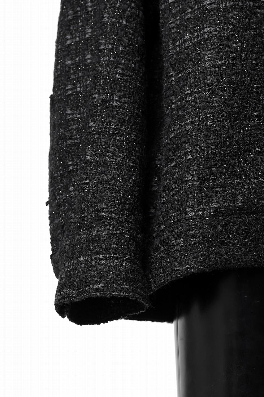 画像をギャラリービューアに読み込む, A.F ARTEFACT SNAPPED PANEL SWITCHING SHIRT / COMBI TWILL & TWEED (BLACK)