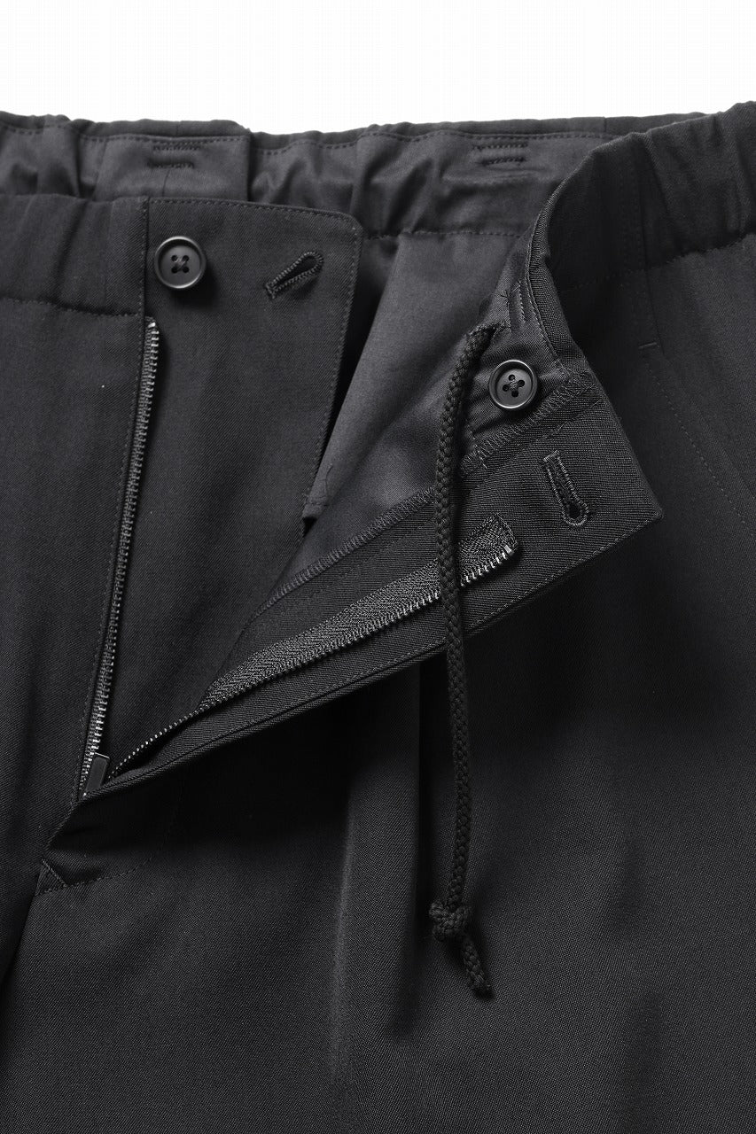 画像をギャラリービューアに読み込む, Y's for men WAIST STRING PANTS / WRINKLED WOOL GABARDINE (BLACK)