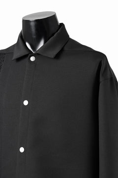 画像をギャラリービューアに読み込む, A.F ARTEFACT SNAPPED PANEL SWITCHING SHIRT / COMBI TWILL & TWEED (BLACK)