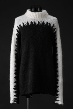 Load image into Gallery viewer, thom/krom MOCK NECK KNIT PULLOVER / ALPACA WOOL (WHITE x BLACK)