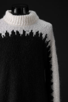 Load image into Gallery viewer, thom/krom MOCK NECK KNIT PULLOVER / ALPACA WOOL (WHITE x BLACK)
