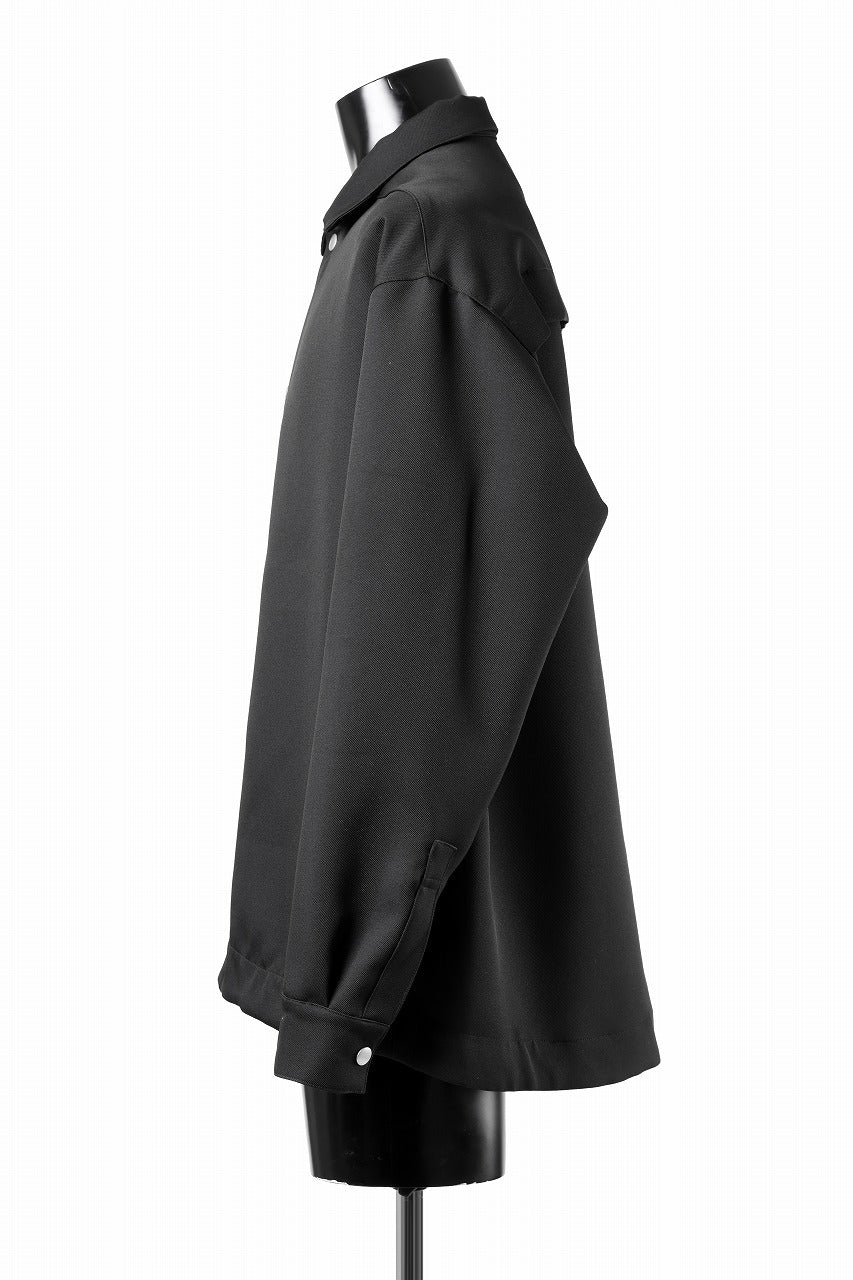 画像をギャラリービューアに読み込む, A.F ARTEFACT SNAPPED PANEL SWITCHING SHIRT / COMBI TWILL & TWEED (BLACK)