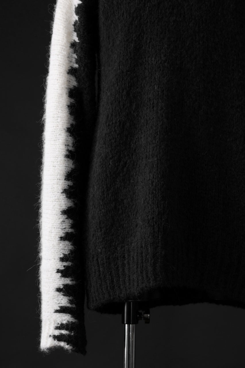 Load image into Gallery viewer, thom/krom MOCK NECK KNIT PULLOVER / ALPACA WOOL (WHITE x BLACK)