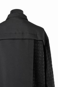 画像をギャラリービューアに読み込む, A.F ARTEFACT SNAPPED PANEL SWITCHING SHIRT / COMBI TWILL & TWEED (BLACK)