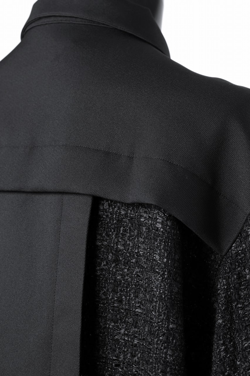 画像をギャラリービューアに読み込む, A.F ARTEFACT SNAPPED PANEL SWITCHING SHIRT / COMBI TWILL & TWEED (BLACK)
