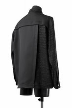 画像をギャラリービューアに読み込む, A.F ARTEFACT SNAPPED PANEL SWITCHING SHIRT / COMBI TWILL & TWEED (BLACK)