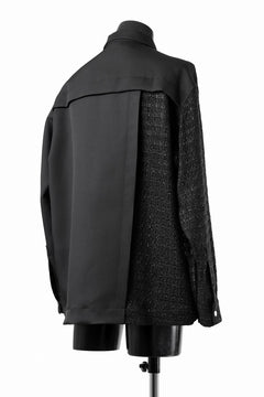 画像をギャラリービューアに読み込む, A.F ARTEFACT SNAPPED PANEL SWITCHING SHIRT / COMBI TWILL & TWEED (BLACK)
