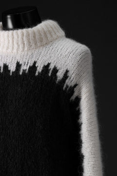 Load image into Gallery viewer, thom/krom MOCK NECK KNIT PULLOVER / ALPACA WOOL (WHITE x BLACK)