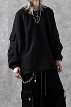 Load image into Gallery viewer, A.F ARTEFACT FLAP POCKET RAGLAN TOP / COPE KNIT JERSEY (BLACK)