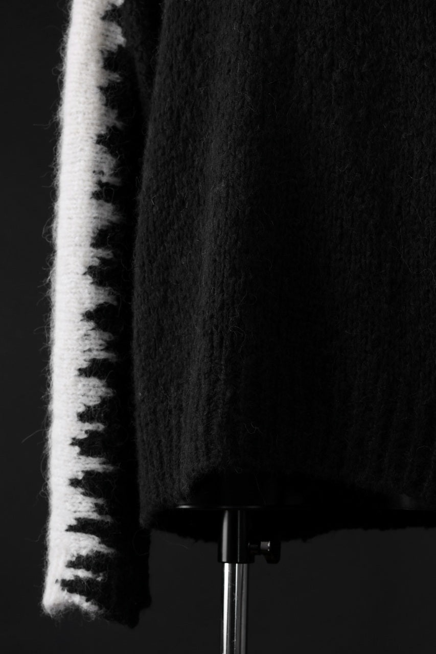 Load image into Gallery viewer, thom/krom MOCK NECK KNIT PULLOVER / ALPACA WOOL (WHITE x BLACK)