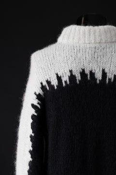Load image into Gallery viewer, thom/krom MOCK NECK KNIT PULLOVER / ALPACA WOOL (WHITE x BLACK)