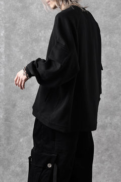 Load image into Gallery viewer, A.F ARTEFACT FLAP POCKET RAGLAN TOP / COPE KNIT JERSEY (BLACK)