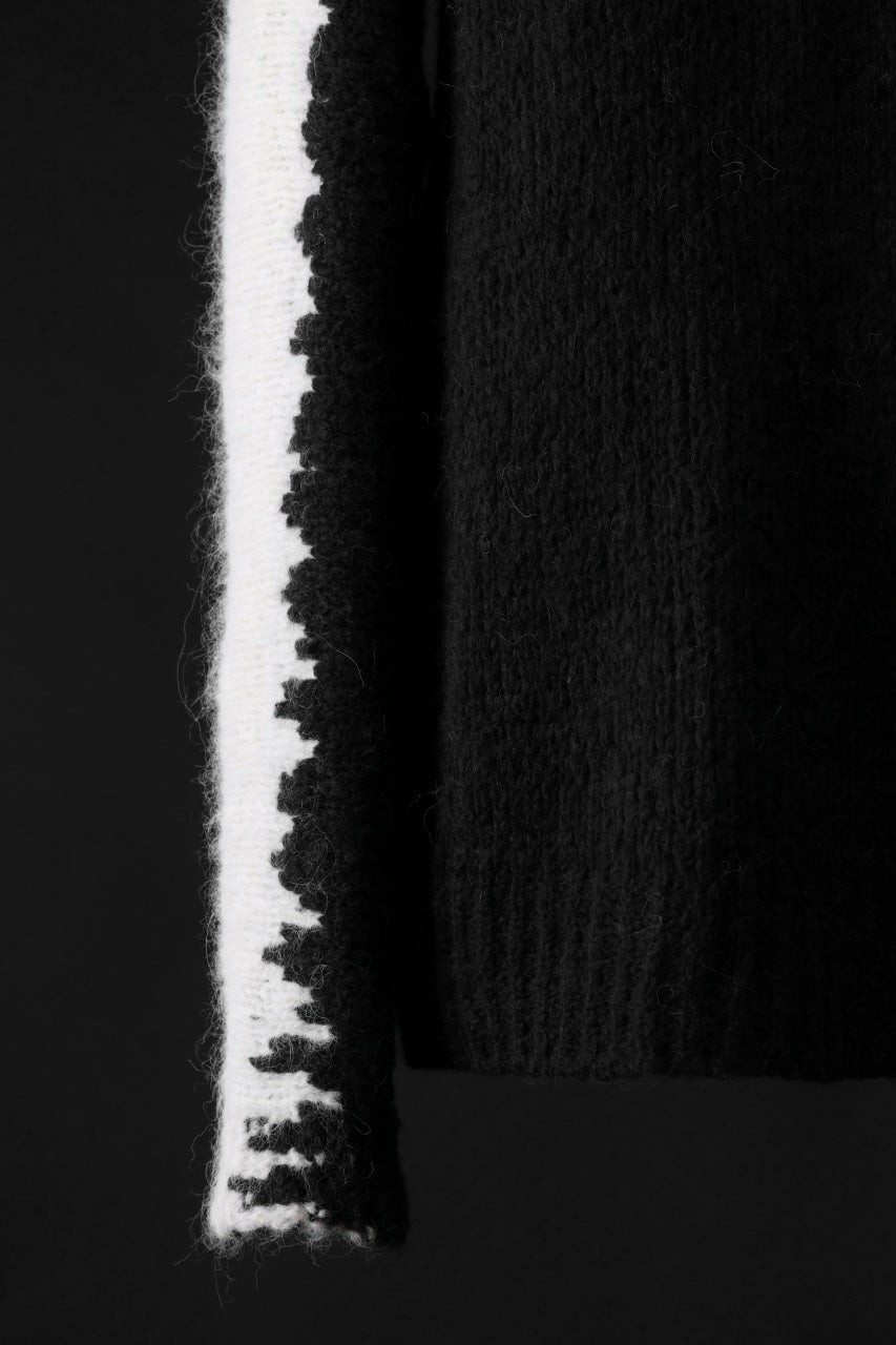 Load image into Gallery viewer, thom/krom MOCK NECK KNIT PULLOVER / ALPACA WOOL (WHITE x BLACK)