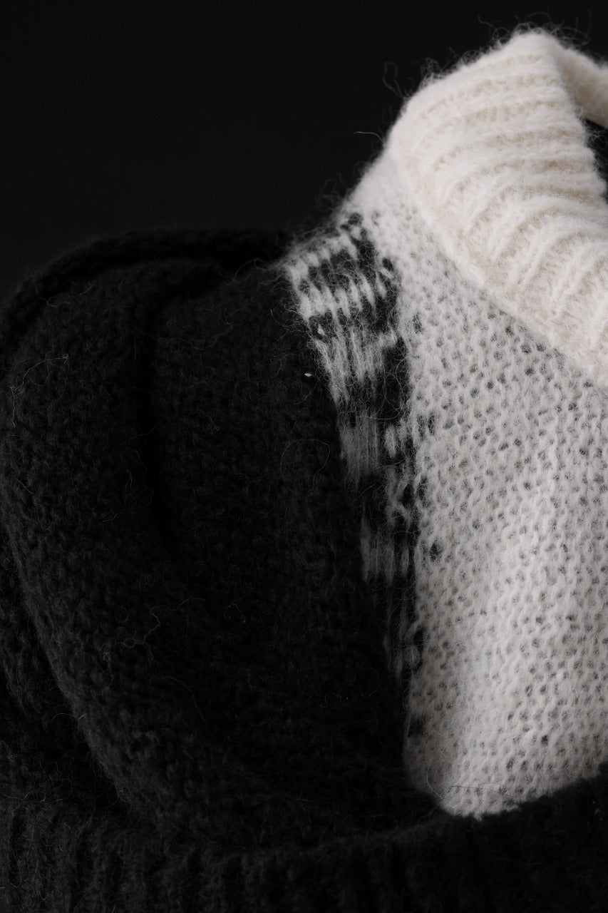 Load image into Gallery viewer, thom/krom MOCK NECK KNIT PULLOVER / ALPACA WOOL (WHITE x BLACK)