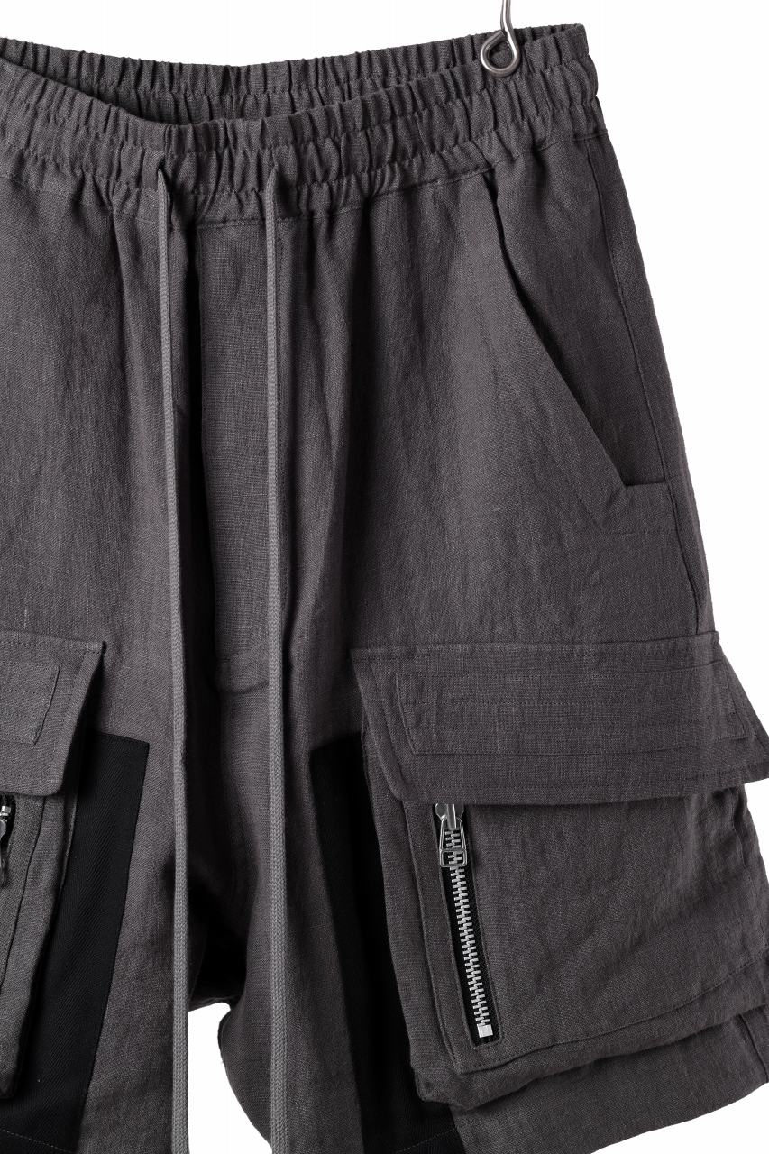 画像をギャラリービューアに読み込む, A.F ARTEFACT CARGO POCKET SAROUEL SHORTS / NATURAL LINEN (GREY)