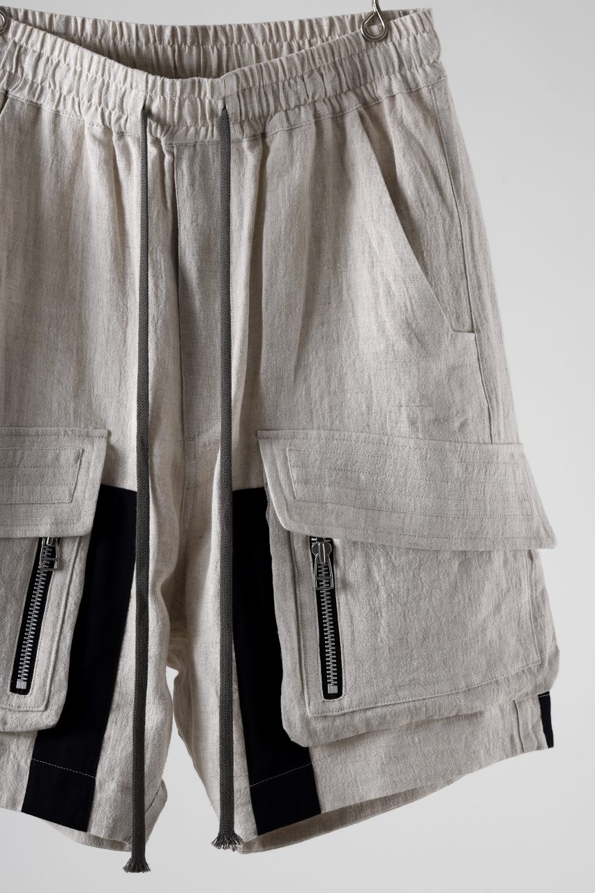 画像をギャラリービューアに読み込む, A.F ARTEFACT CARGO POCKET SAROUEL SHORTS / NATURAL LINEN (L.GREY)