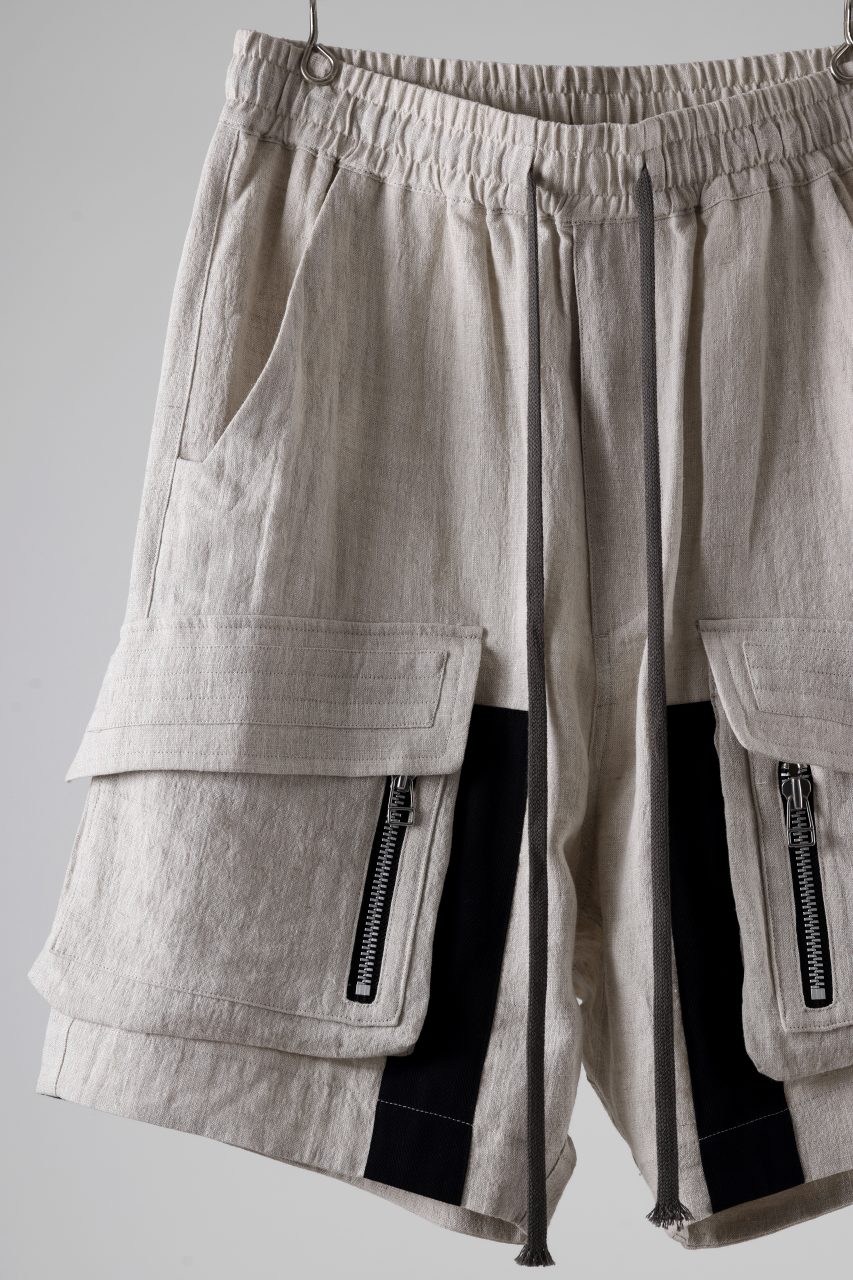 画像をギャラリービューアに読み込む, A.F ARTEFACT CARGO POCKET SAROUEL SHORTS / NATURAL LINEN (L.GREY)