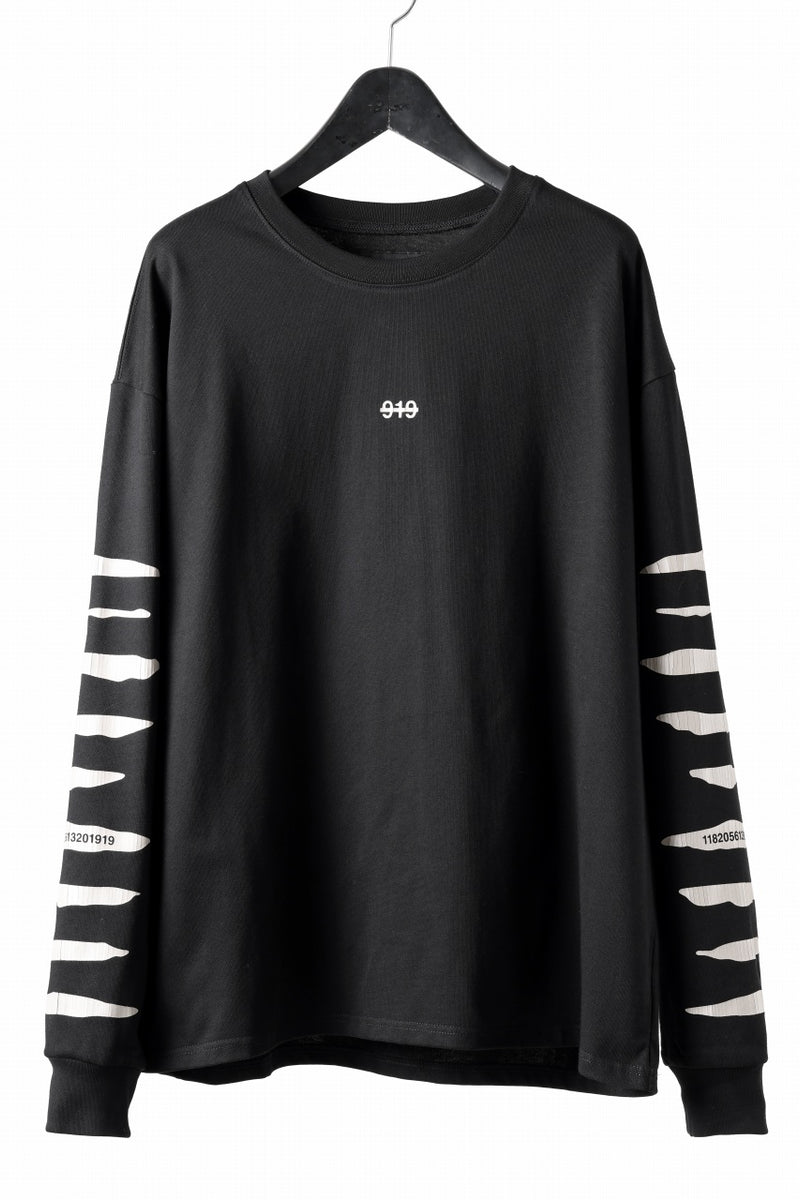 A.F ARTEFACT HEAVY WEIGHT C/JERSEY LS TOPS / PRINT TYPE-B (BLACK)