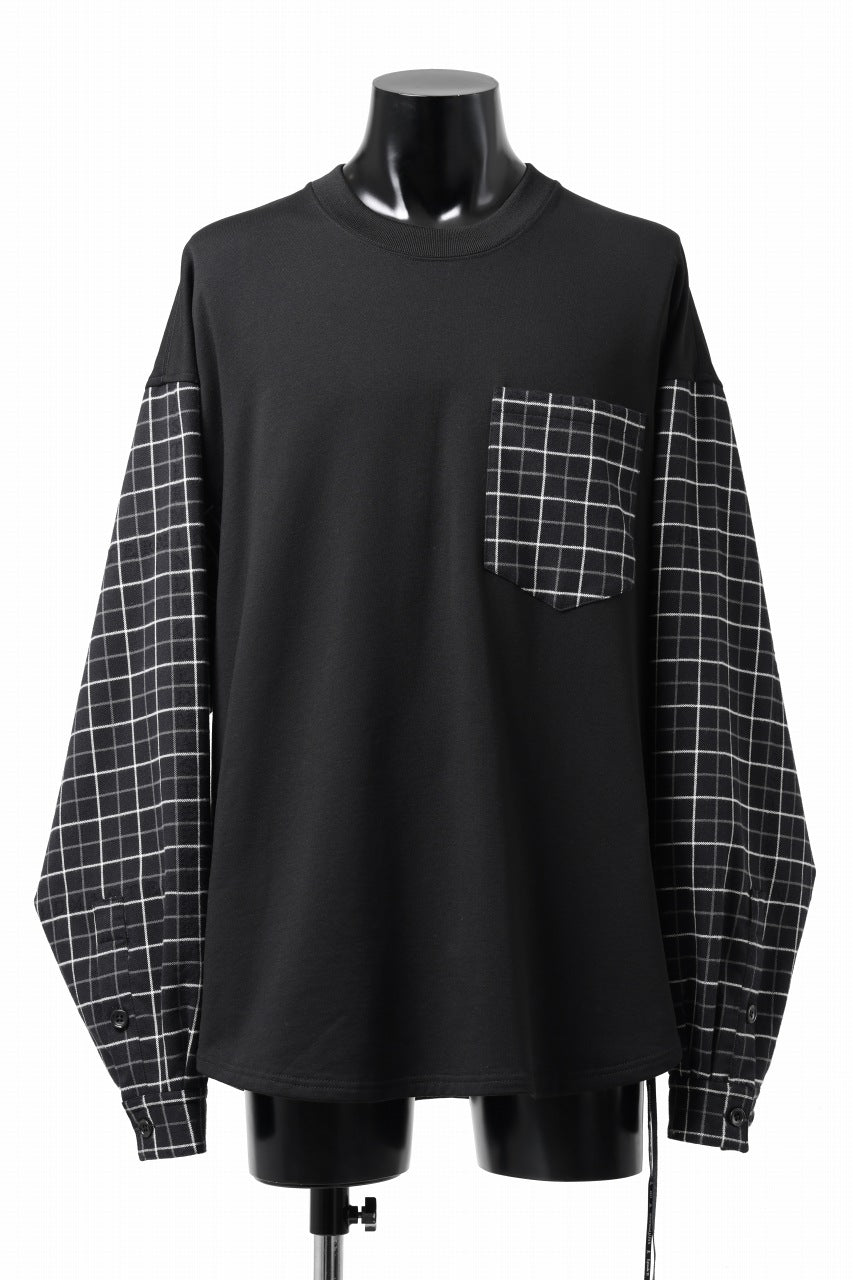Load image into Gallery viewer, mastermind JAPAN DOCKING OVER TOPS / BOXY FIT (BLACK x BLACK PLAID)