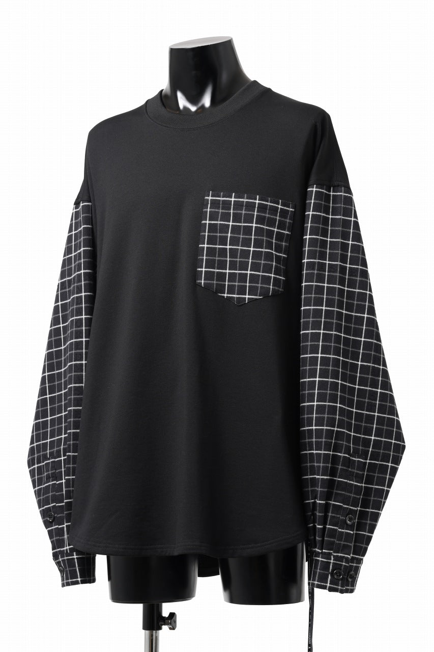 Load image into Gallery viewer, mastermind JAPAN DOCKING OVER TOPS / BOXY FIT (BLACK x BLACK PLAID)