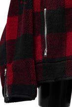 Load image into Gallery viewer, mastermind JAPAN BUFFALO-PLAID SHERPA JACKET / BOXY FIT (BLACK x RED)