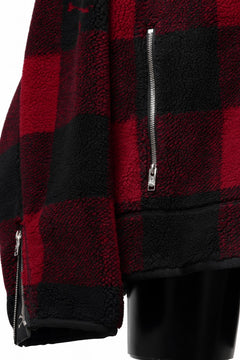 Load image into Gallery viewer, mastermind JAPAN BUFFALO-PLAID SHERPA JACKET / BOXY FIT (BLACK x RED)
