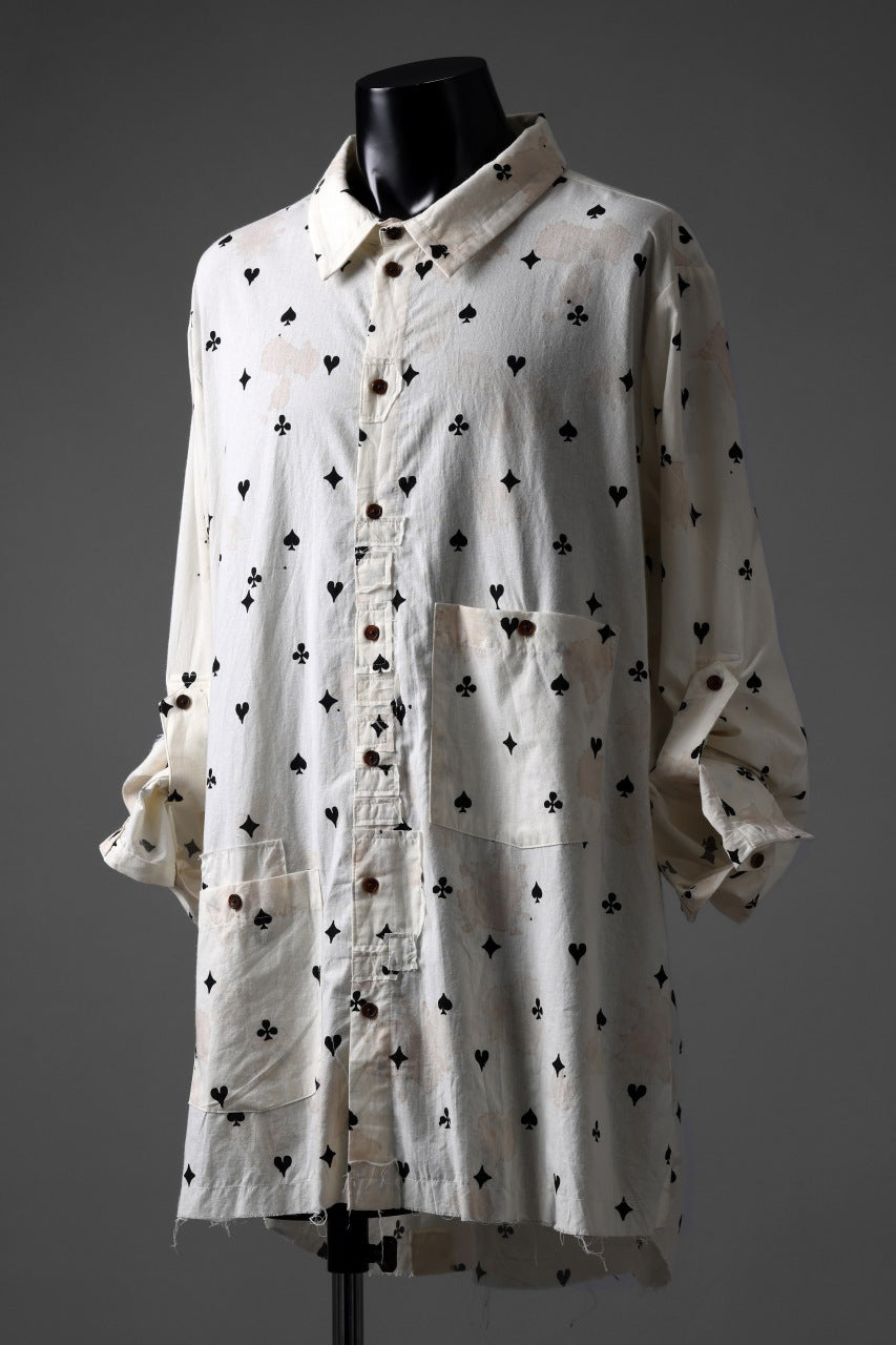 画像をギャラリービューアに読み込む, Aleksandr Manamis Mended Shirt / Tea Stain Dyed Cotton Gauze (QUATRE)