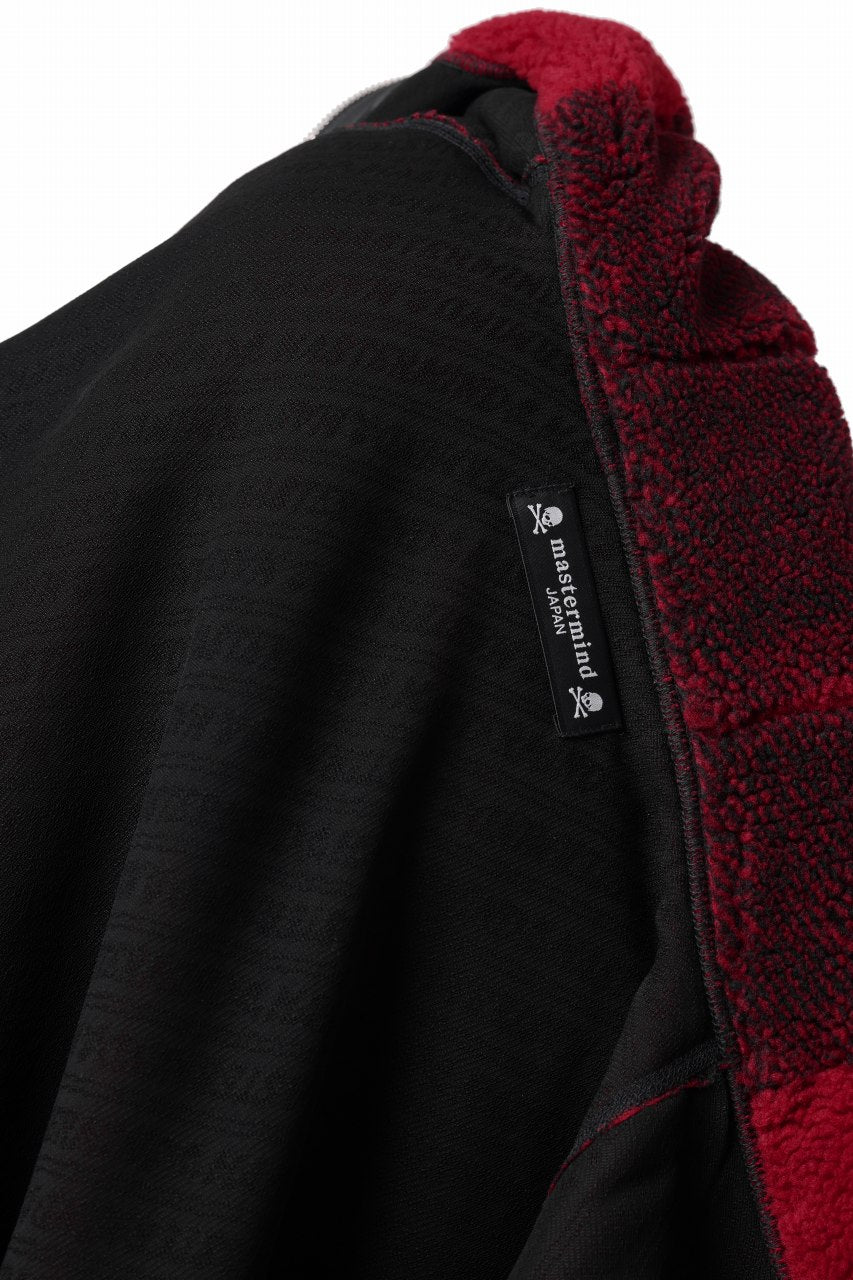 Load image into Gallery viewer, mastermind JAPAN BUFFALO-PLAID SHERPA JACKET / BOXY FIT (BLACK x RED)