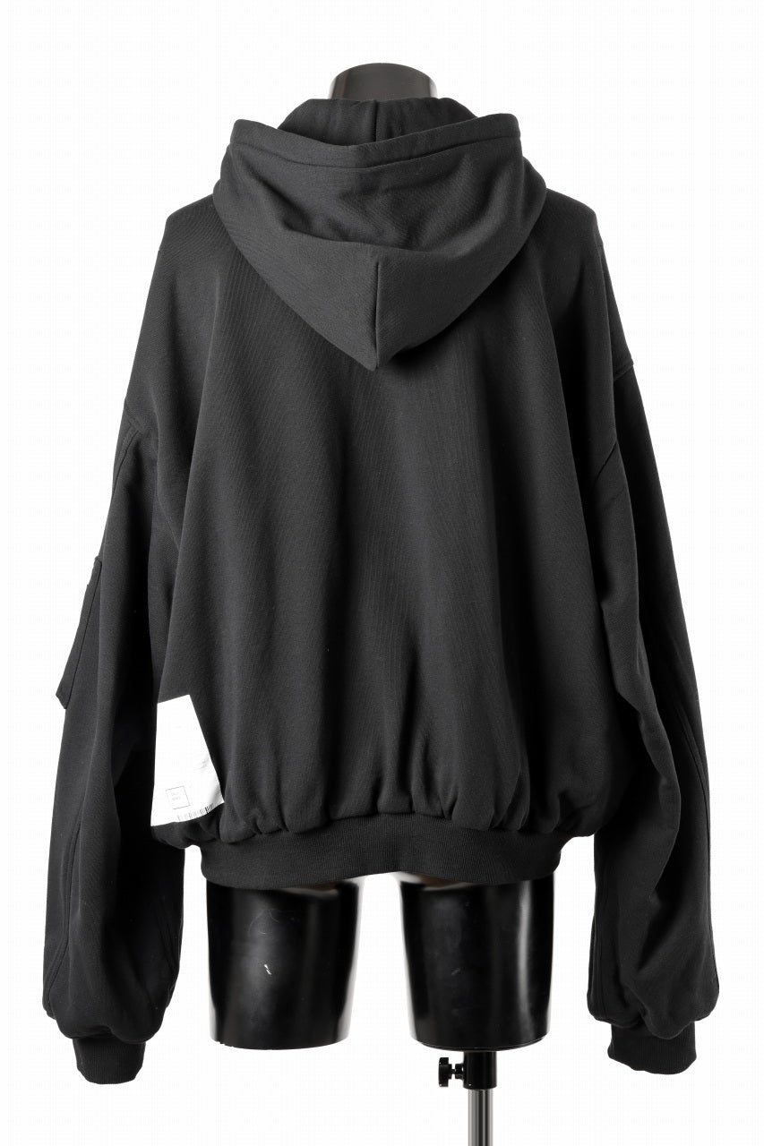 画像をギャラリービューアに読み込む, A.F ARTEFACT REVERSIBLE MA-1 HOODIE BLOUSON / COTTON-TERRY (BLACK)