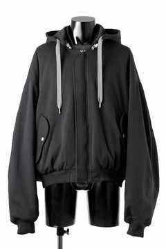 画像をギャラリービューアに読み込む, A.F ARTEFACT REVERSIBLE MA-1 HOODIE BLOUSON / COTTON-TERRY (BLACK)