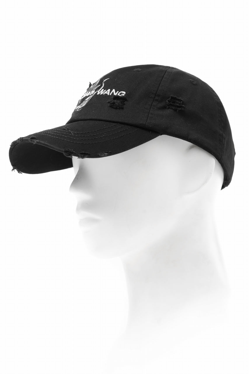 画像をギャラリービューアに読み込む, Feng Chen Wang BLACK AND GREY PHOENIX EMBROIDERED CANVAS CAP (BLACK)