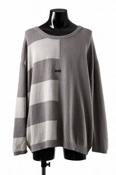 画像をギャラリービューアに読み込む, A.F ARTEFACT STRIPES COMBI SUMMER KNIT TOPS / COTTON LINEN (GREY x IVORY)