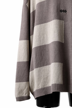 画像をギャラリービューアに読み込む, A.F ARTEFACT STRIPES COMBI SUMMER KNIT TOPS / COTTON LINEN (GREY x IVORY)