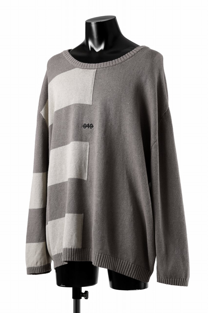 画像をギャラリービューアに読み込む, A.F ARTEFACT STRIPES COMBI SUMMER KNIT TOPS / COTTON LINEN (GREY x IVORY)