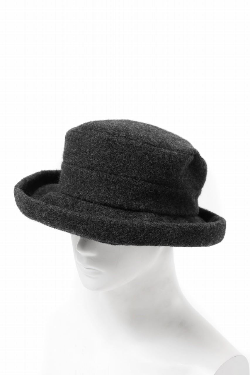 Load image into Gallery viewer, KLASICA CURVE BRIM VOLUME HAT / WOOL x ALPACA PILE (REVERSE PUFF)