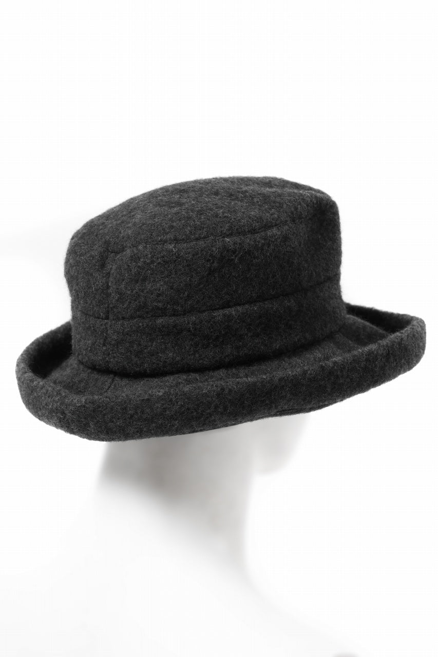Load image into Gallery viewer, KLASICA CURVE BRIM VOLUME HAT / WOOL x ALPACA PILE (REVERSE PUFF)