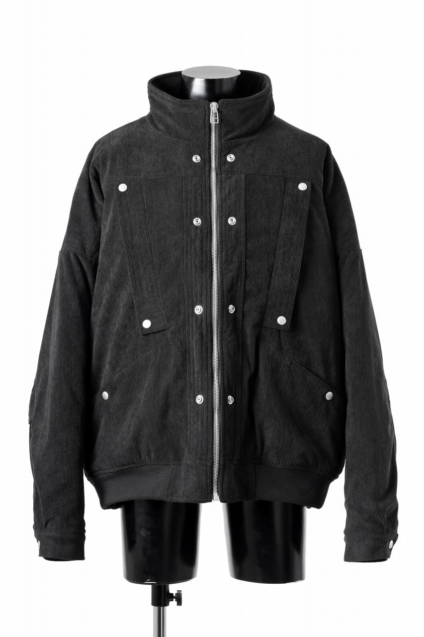 画像をギャラリービューアに読み込む, A.F ARTEFACT COVERALL BLOUSON / CORDUROY & QUILTING PADDED (BLACK)