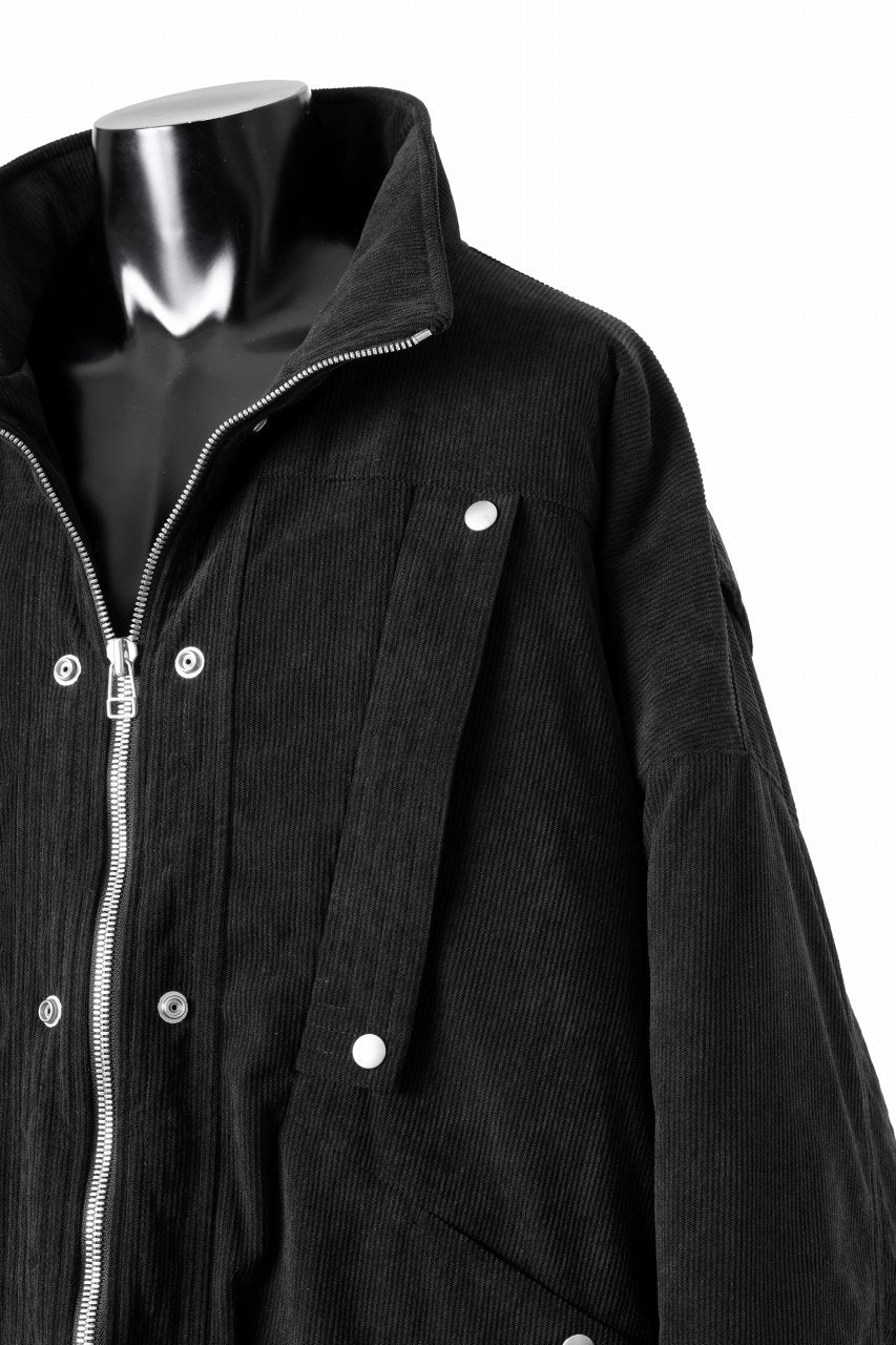 画像をギャラリービューアに読み込む, A.F ARTEFACT COVERALL BLOUSON / CORDUROY & QUILTING PADDED (BLACK)