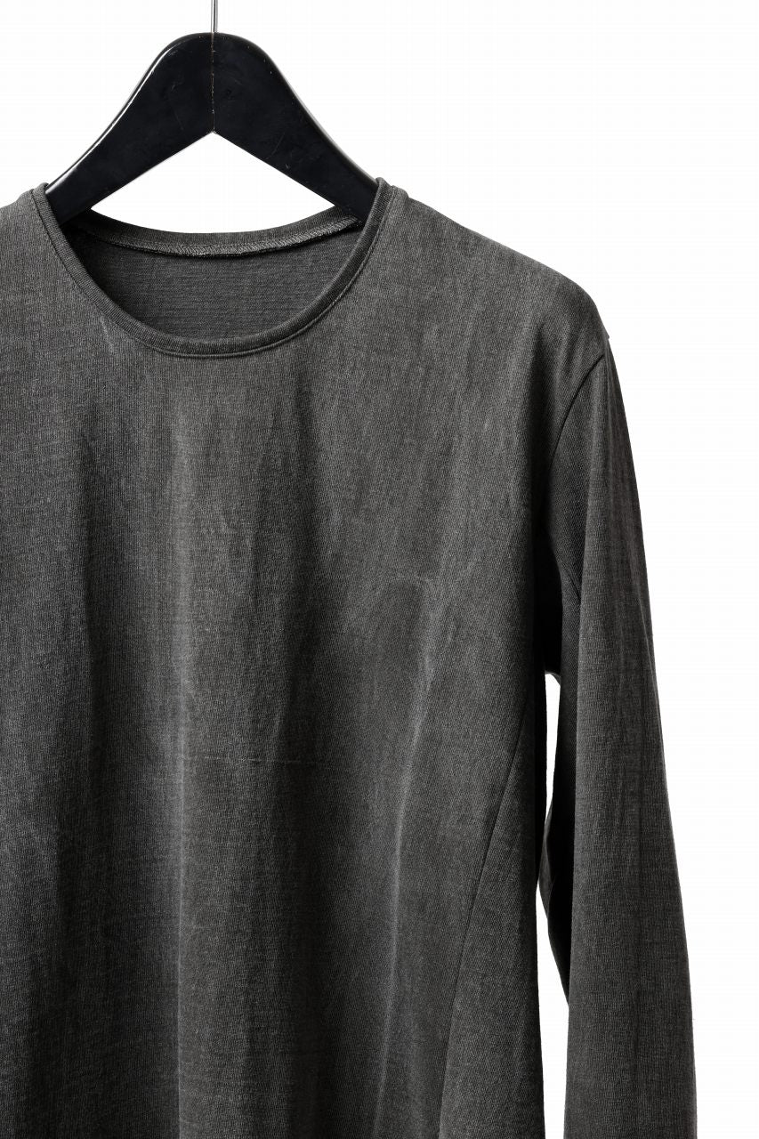 Load image into Gallery viewer, black crow x LOOM exclusive long sleeve tops / sumi dyed cotton jersey (carbon)