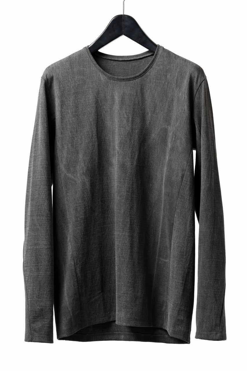 Load image into Gallery viewer, black crow x LOOM exclusive long sleeve tops / sumi dyed cotton jersey (carbon)