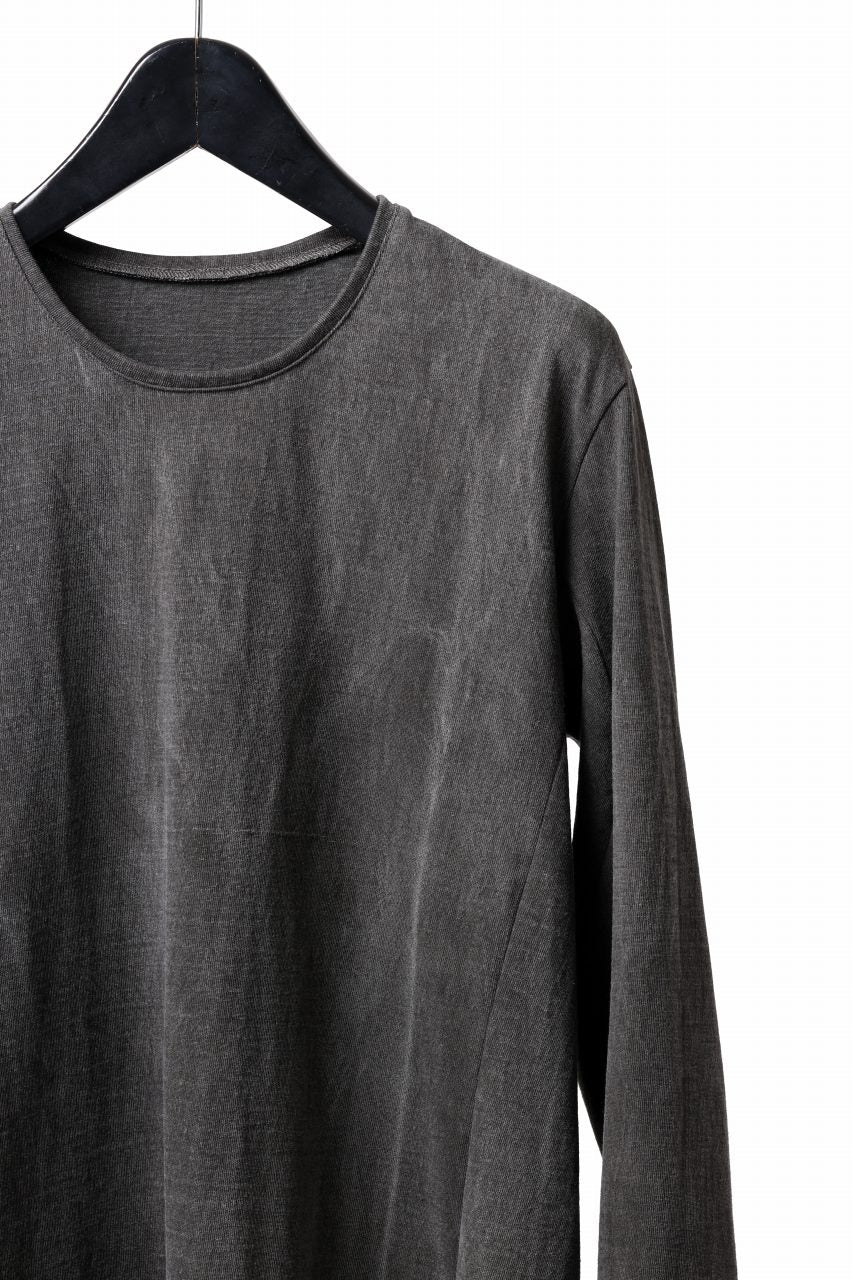 Load image into Gallery viewer, black crow x LOOM exclusive long sleeve tops / sumi dyed cotton jersey (carbon)