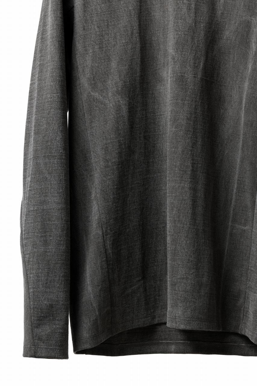 Load image into Gallery viewer, black crow x LOOM exclusive long sleeve tops / sumi dyed cotton jersey (carbon)