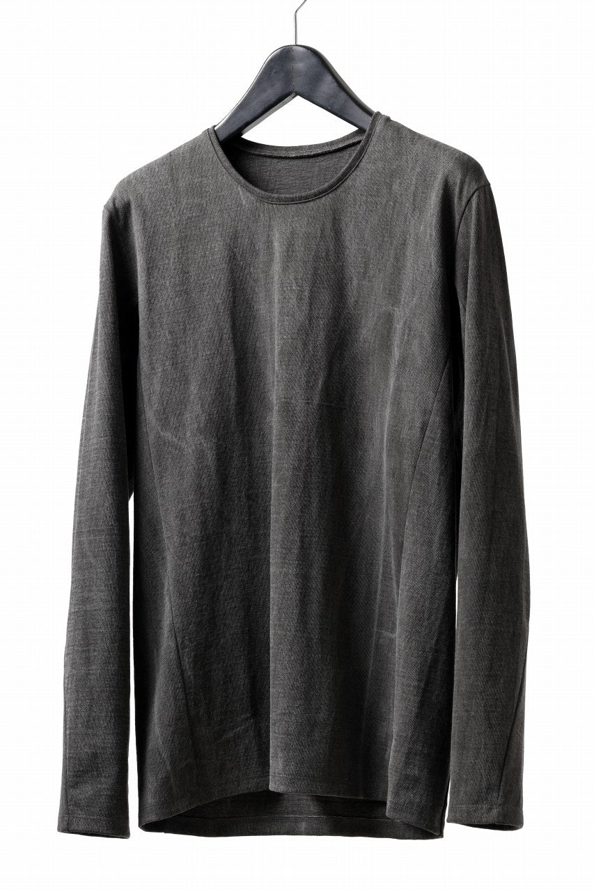 Load image into Gallery viewer, black crow x LOOM exclusive long sleeve tops / sumi dyed cotton jersey (carbon)