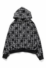 画像をギャラリービューアに読み込む, A.F ARTEFACT MONOGRAM PATTERN SWEAT HOODIE (BLACK x WHITE)