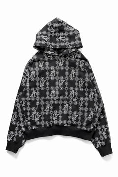 画像をギャラリービューアに読み込む, A.F ARTEFACT MONOGRAM PATTERN SWEAT HOODIE (BLACK x WHITE)