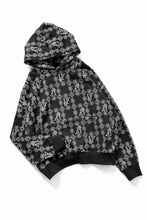 画像をギャラリービューアに読み込む, A.F ARTEFACT MONOGRAM PATTERN SWEAT HOODIE (BLACK x WHITE)