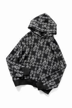 画像をギャラリービューアに読み込む, A.F ARTEFACT MONOGRAM PATTERN SWEAT HOODIE (BLACK x WHITE)
