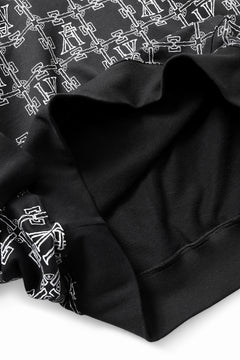 画像をギャラリービューアに読み込む, A.F ARTEFACT MONOGRAM PATTERN SWEAT HOODIE (BLACK x WHITE)